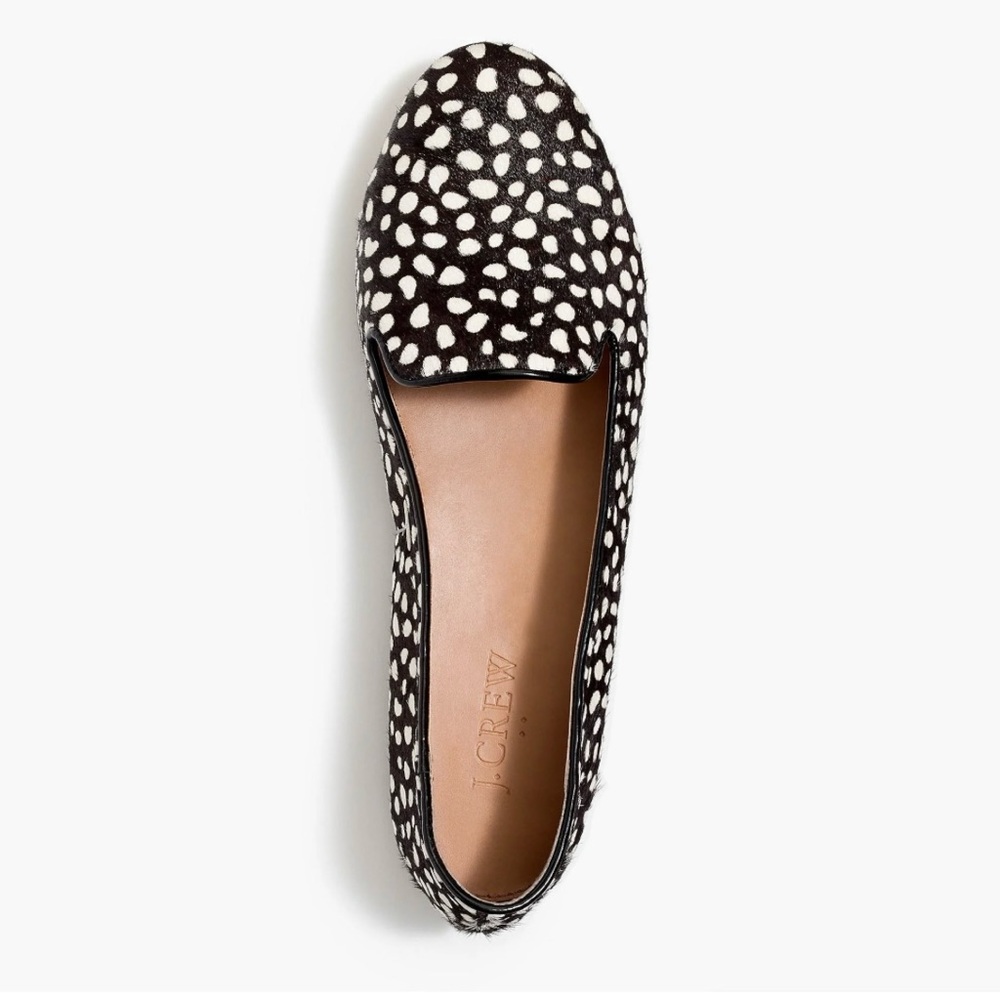 J. Crew Leopard Calf Hair Loafers